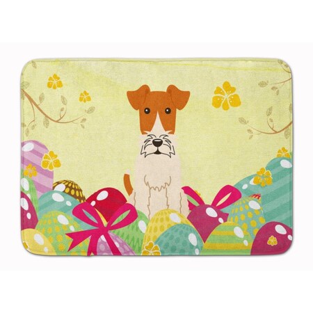 Carolines Treasures Easter Eggs Wire Fox Terrier Machine Washable Memory Foam Mat BB6101RUG